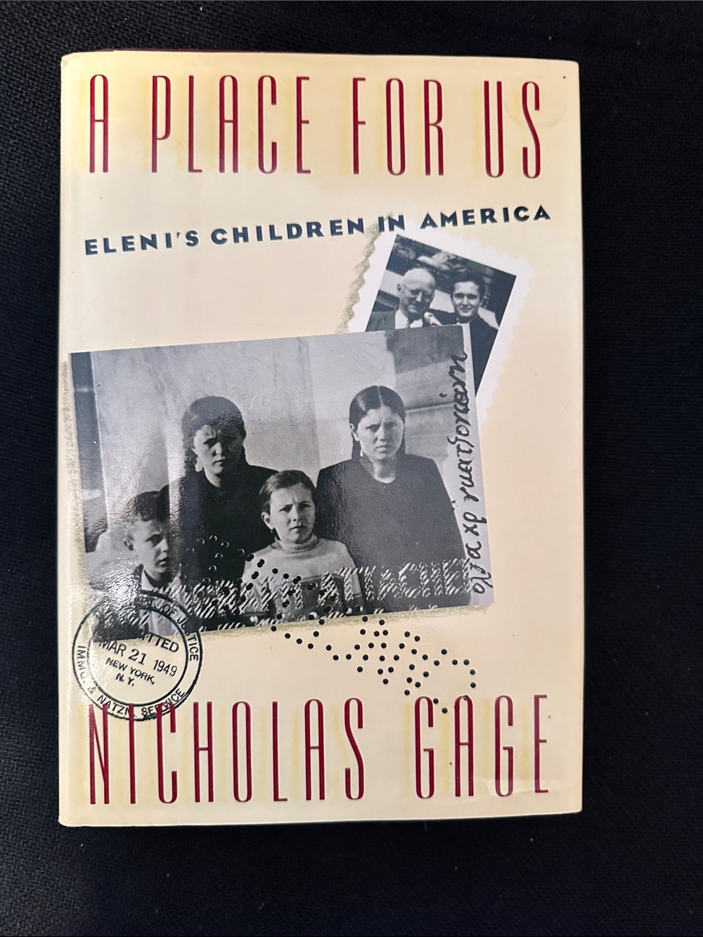 Nicholas Gage A Place for Us - Cream Hardcover Book